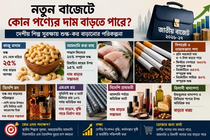 আমদানি নিরুৎসাহিত করতে নতুন বাজেটে যেসব পণ্যের দাম বাড়তে পারে!